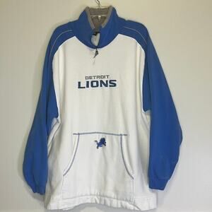 DETROIT LIONS NFL On Field 1/4 Zip Pullover Sweatshirt Embroidered Logo VTG XL